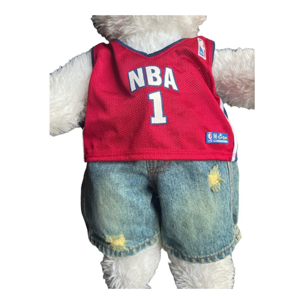 Build-A- Bear 2-Pc NBA Sports Shirt & Denim Shorts